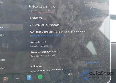 2022 Tesla Model 3 Performance Dual Motor All-Wheel Drive from USA, damaged, VIN 5YJ3E1EC2NF259010